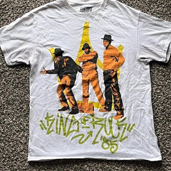 Run Dmc Other - Run DMC T-Shirt Men Medium White Tee 80s Rap Tour Grunge Collectors Cotton Shirt